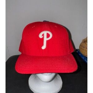 Vintage Y2k MLB Philadelphia Phillies New Era Red Game Authentic Fitted Hat Sz 8